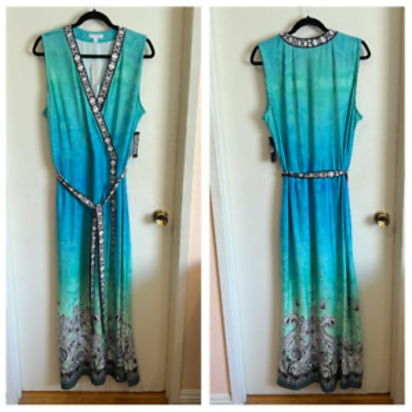 New York & Company Multi print Maxi Sleeveless Dress - Picture 2 of 3